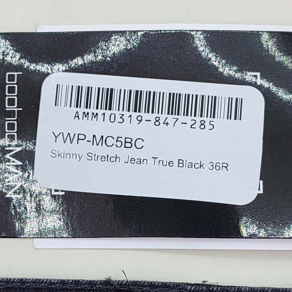 Boohoo Men's True Black Skinny Stretch Jean - 36R - Picture 7 of 9